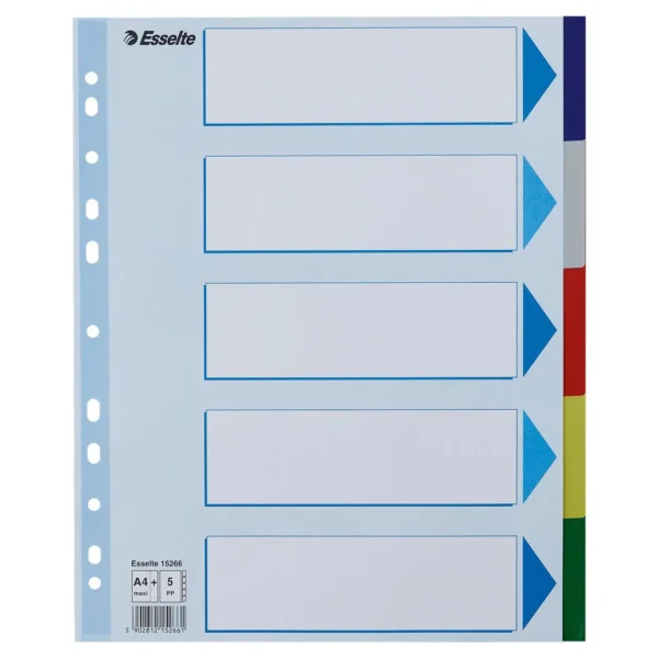Skilleblad ESSELTE A4+ PP 5-delt 5frg