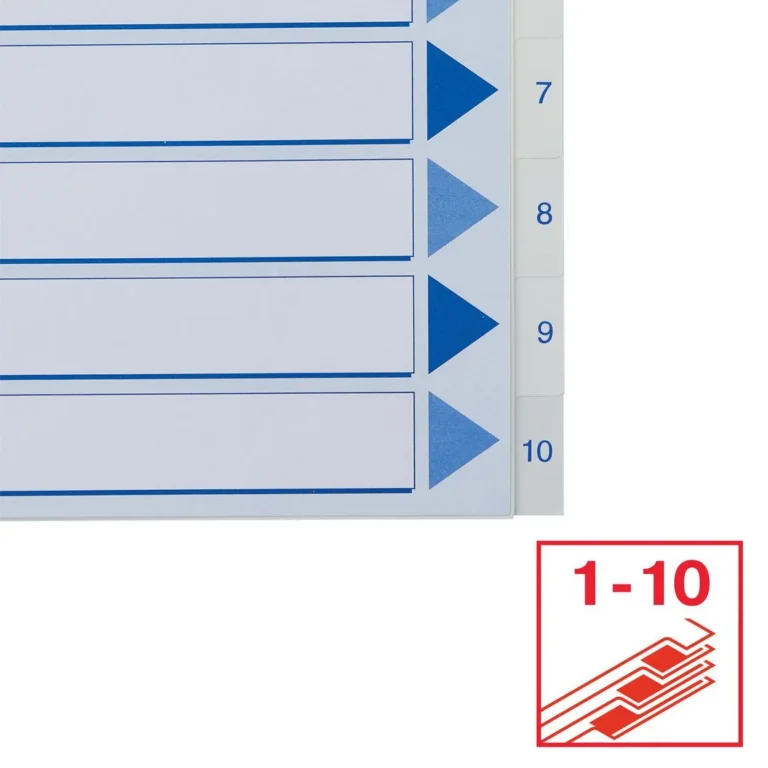 Register ESSELTE A4 plast 1-10 blå/hvit - Bilde 5
