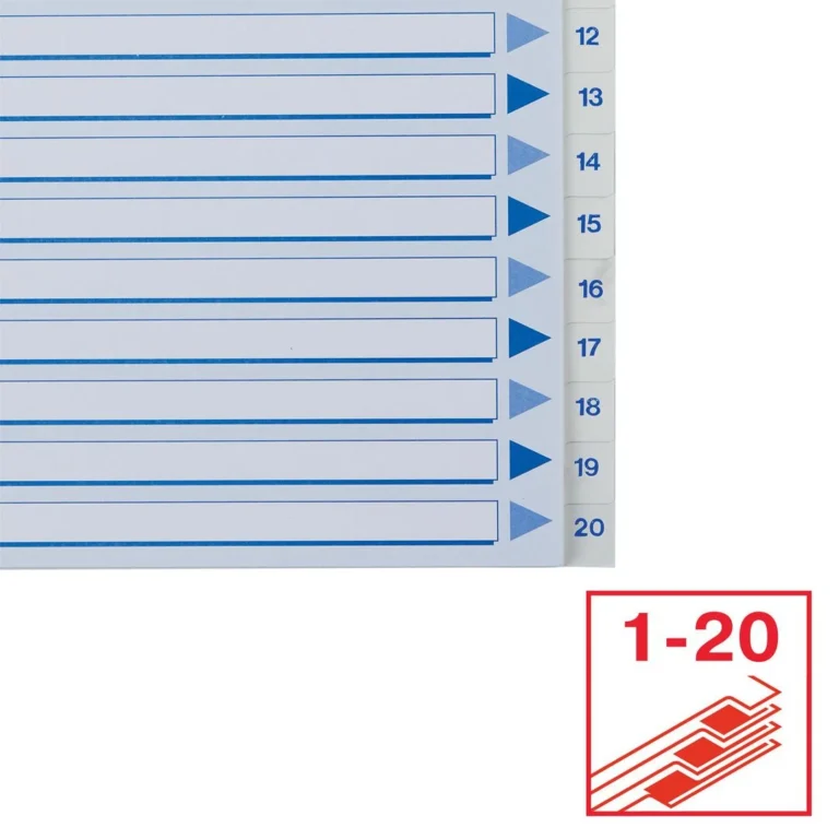 Register ESSELTE A4 plast 1-20 blå/hvit - Bilde 4