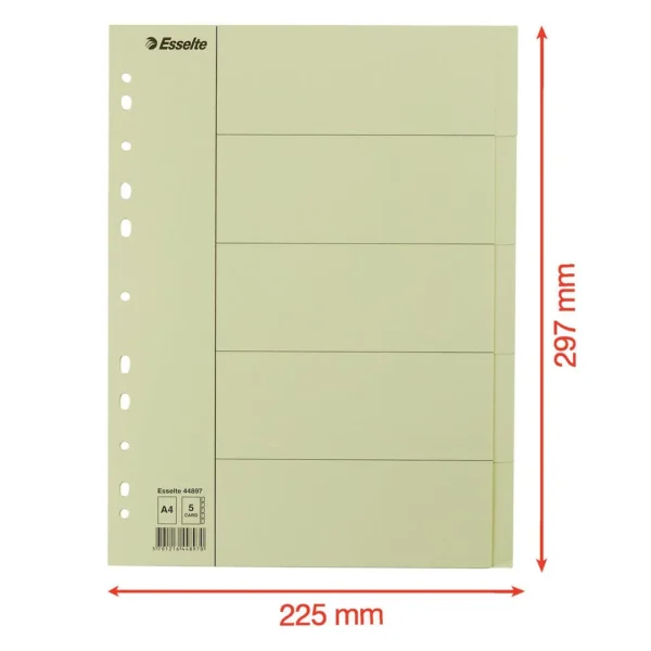 Skilleblad ESSELTE A4 5-delt manilla