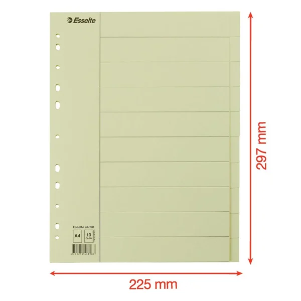 Skilleblad ESSELTE A4 10-delt manilla