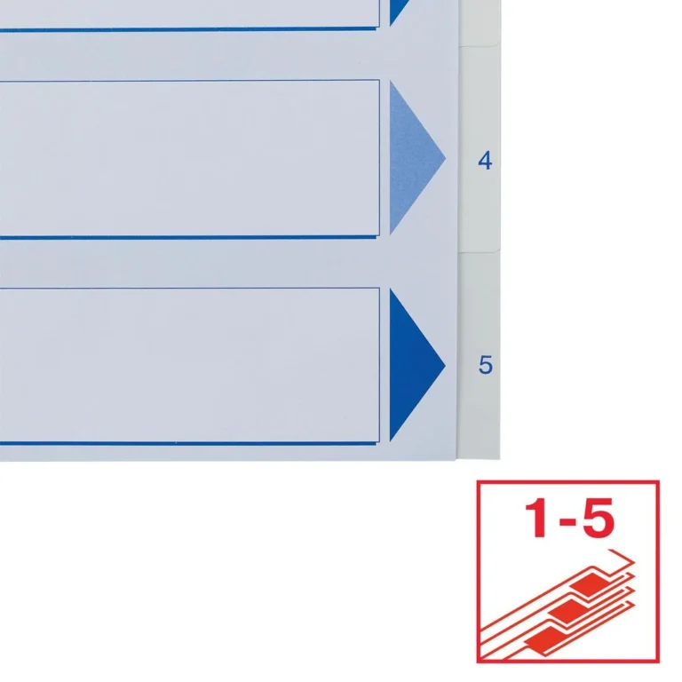 Register ESSELTE A4 plast 1-5 blå/hvit - Bilde 3