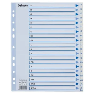 Register ESSELTE A4 plast maxi A-Å hvit