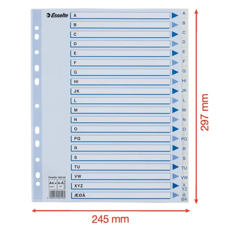 Register ESSELTE A4 plast maxi A-Å hvit - Bilde 2