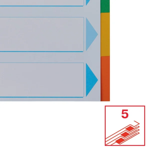 Skilleblad ESSELTE A4 5-delt kart 5 frg