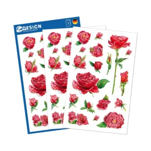 Etikett AVERY dekor røde roser (3)