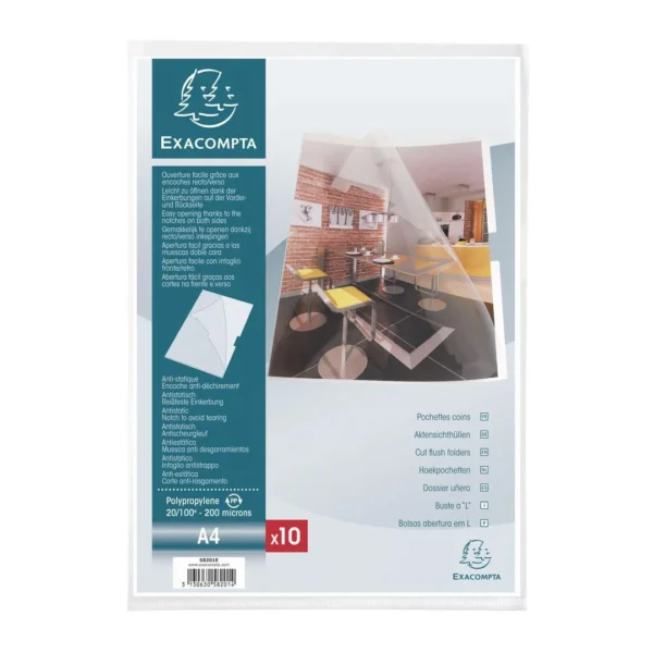 Plastomslag EXACOMPTA A4 L åpning (10)