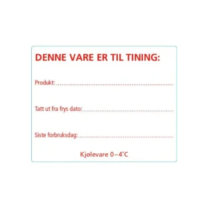 Etikett vare til tining 102x128mm 500stk