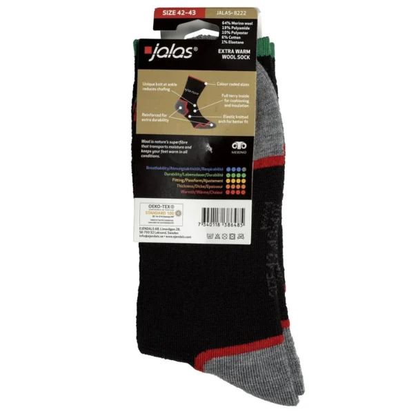 Ullsokk JALAS 8222 36-38 sort/rød