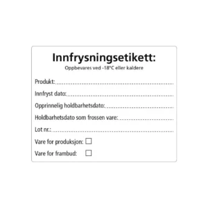 Etikett innfrysing 102x128mm 500stk