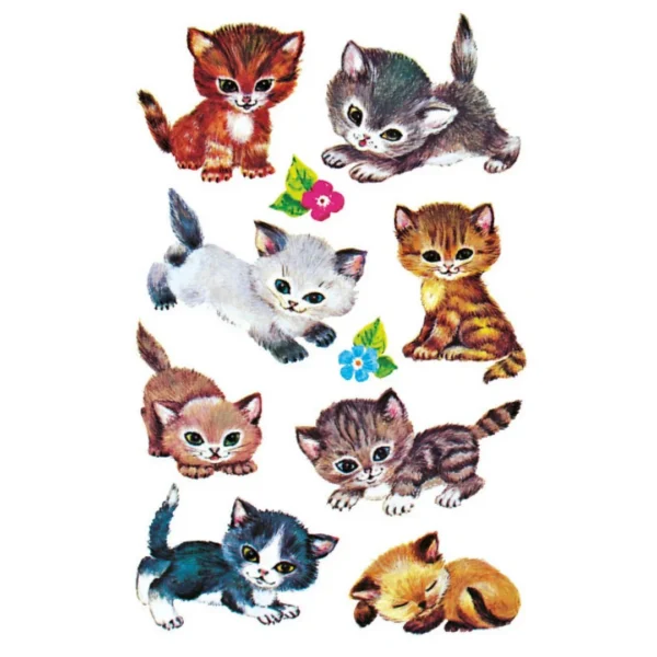 Etikett AVERY dekor kattunger (3)