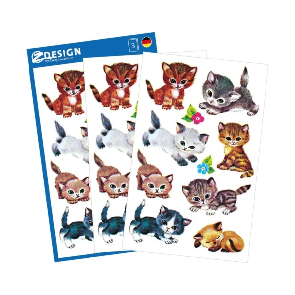 Etikett AVERY dekor kattunger (3)