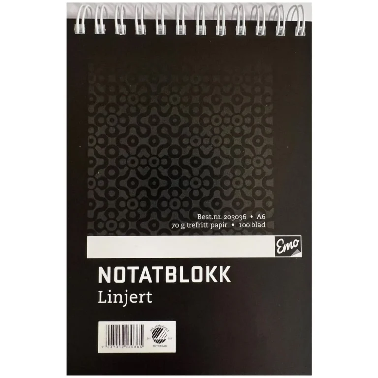 Notatblokk EMO A6 70g 100bl linj spiral