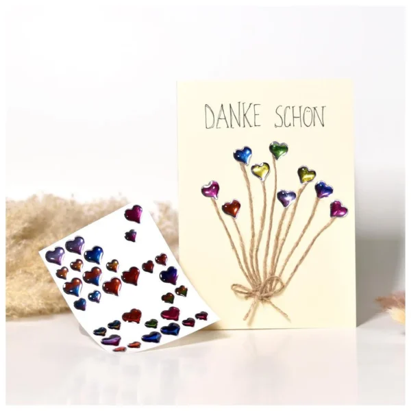 Etikett AVERY dekor hjerter assortert