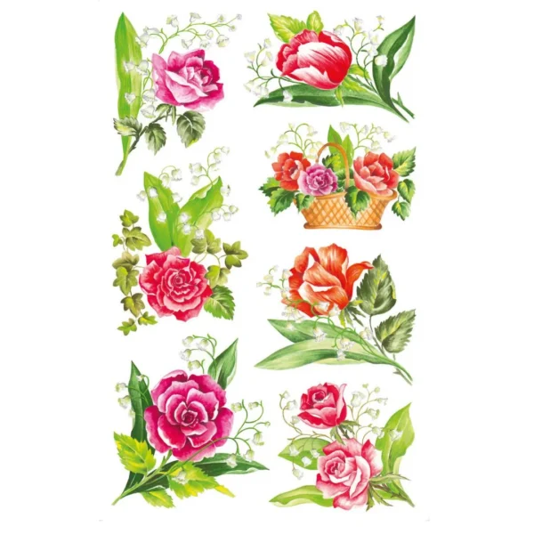 Etikett AVERY dekor blomster roser (3)