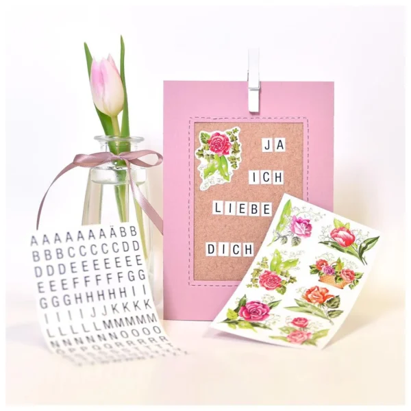 Etikett AVERY dekor blomster roser (3)