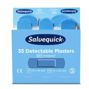 Plaster SALVEQUICK detectable blå (6x35)
