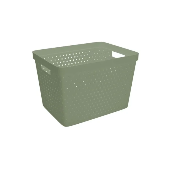 Oppbevaringskurv Star 19L khaki grønn