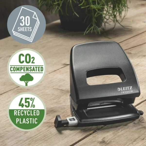 Hullemaskin LEITZ Recycle 2h/30 ark sort