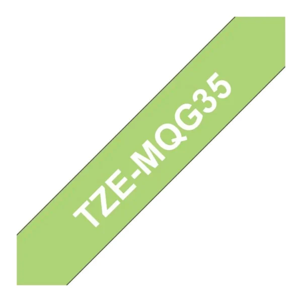 Tape BROTHER TZe-MQG35 12mmx5m hvit/lime