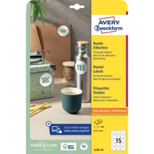 Etikett AVERY rund ø51mm (150)