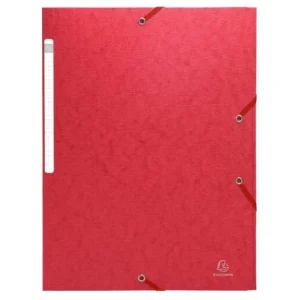 Strikkmappe EXACOMPTA A4 3klaff 425g rød