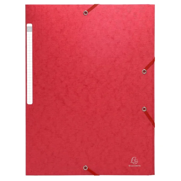 Strikkmappe EXACOMPTA A4 3klaff 425g rød