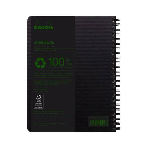 Notatbok RHODIA GreenBook A5+ 90g ruter