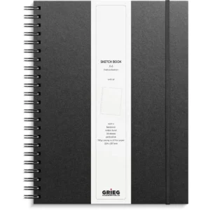 Skissebok GRIEG A4 stående sort