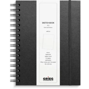 Skissebok GRIEG A5 stående sort