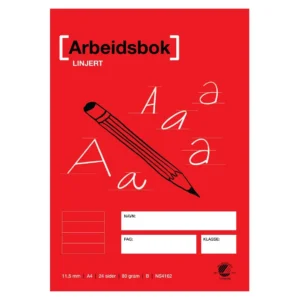 Arbeidsbok A4 80g 11,5mm linjert