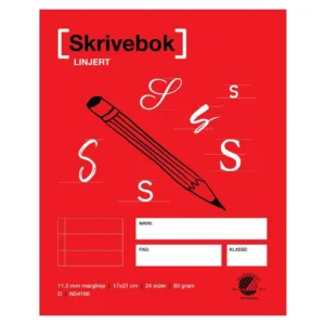 Skrivebok 17x21 80g 24bl 11,5mm lin m.li