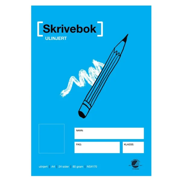 Skrivebok A4 80g 24bl ulinjert