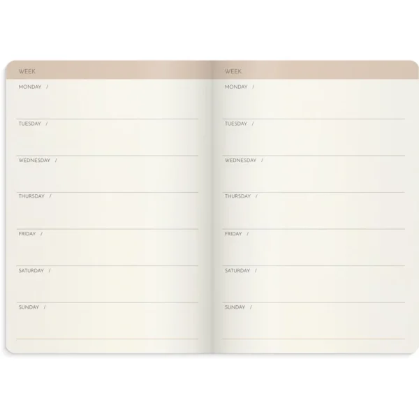Kalender Week Planner Deluxe A5 cognac