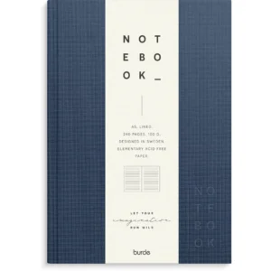 Skrivebok BURDE A5 linjer mørk blå