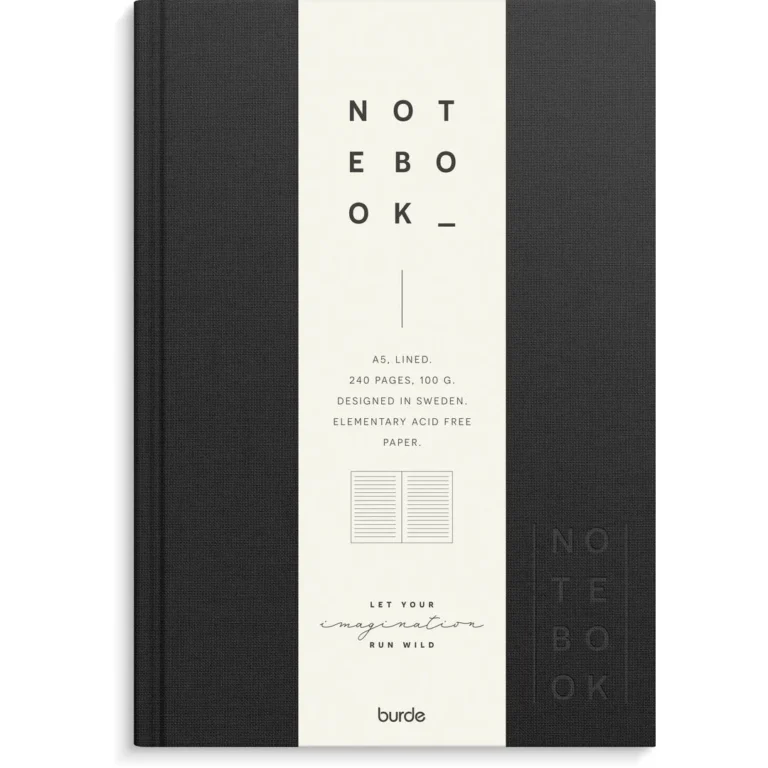 Skrivebok BURDE A5 linjer sort