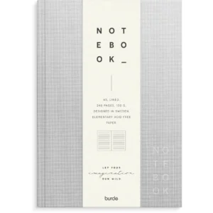Skrivebok BURDE A5 linjer lys grå