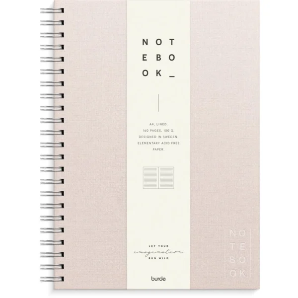 Spiralbok BURDE A4 linjert rosa