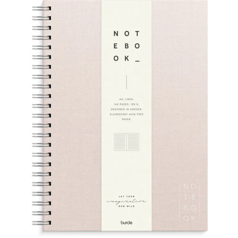 Spiralbok BURDE A4 linjert rosa