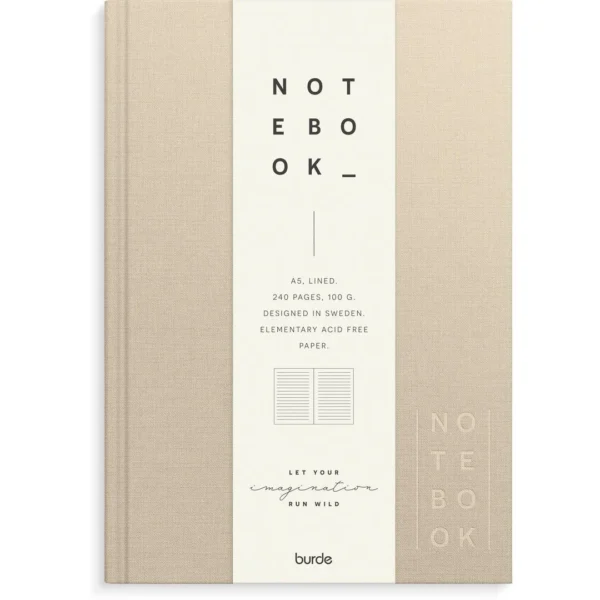 Skrivebok BURDE A5 linjer beige