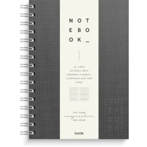 Spiralbok BURDE A5 linjert mørk grå