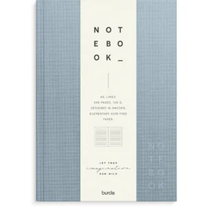 Skrivebok BURDE A5 linjer lys blå