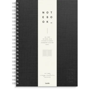 Spiralbok BURDE A4 linjert sort