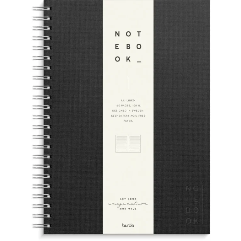 Spiralbok BURDE A4 linjert sort