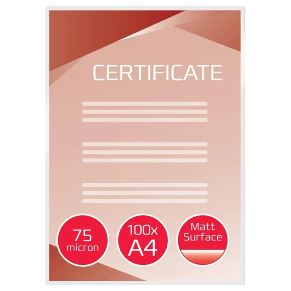 Lamineringslomme GBC A4 75my matt (100)