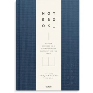 Skrivebok BURDE A5 ulinjert mørk blå