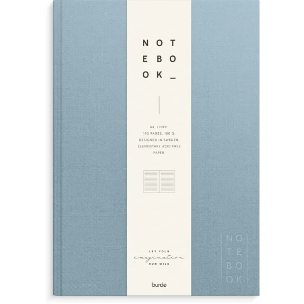 Skrivebok BURDE A4 linjer lys blå