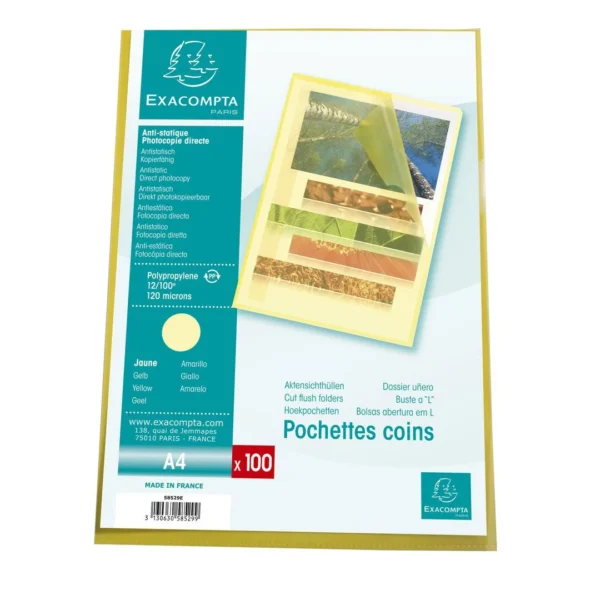 Plastomslag EXACOMPTA A4 120my gul (100)