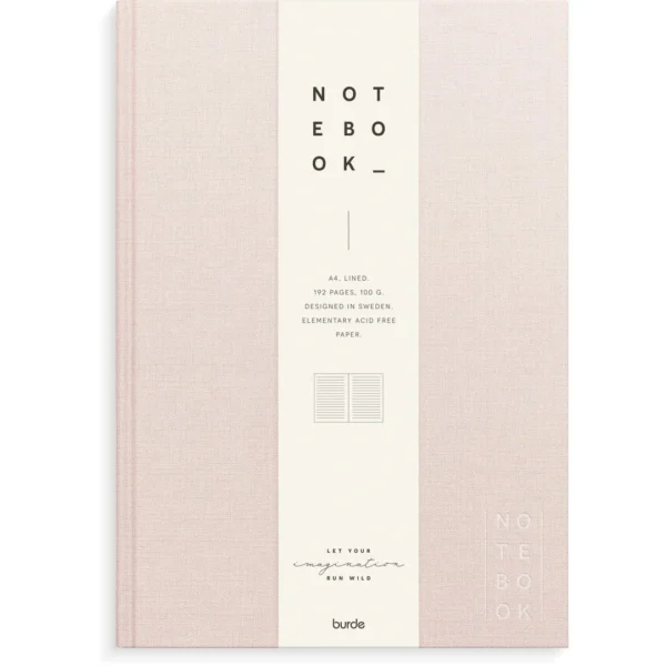 Skrivebok BURDE A4 linjer rosa