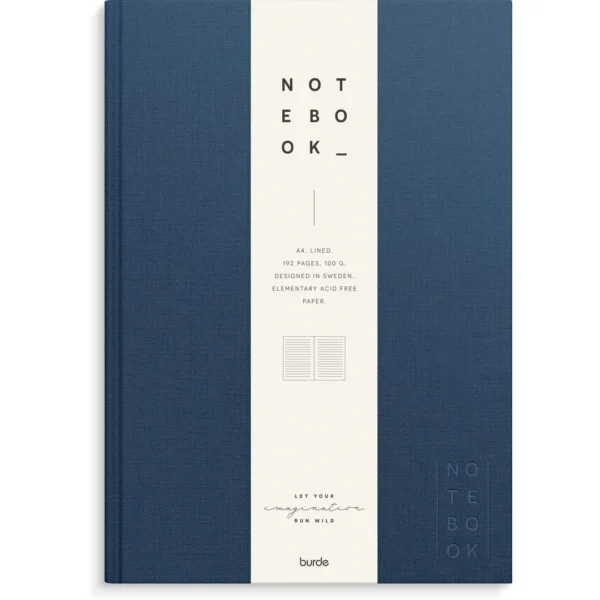 Skrivebok BURDE A4 linjer mørk blå
